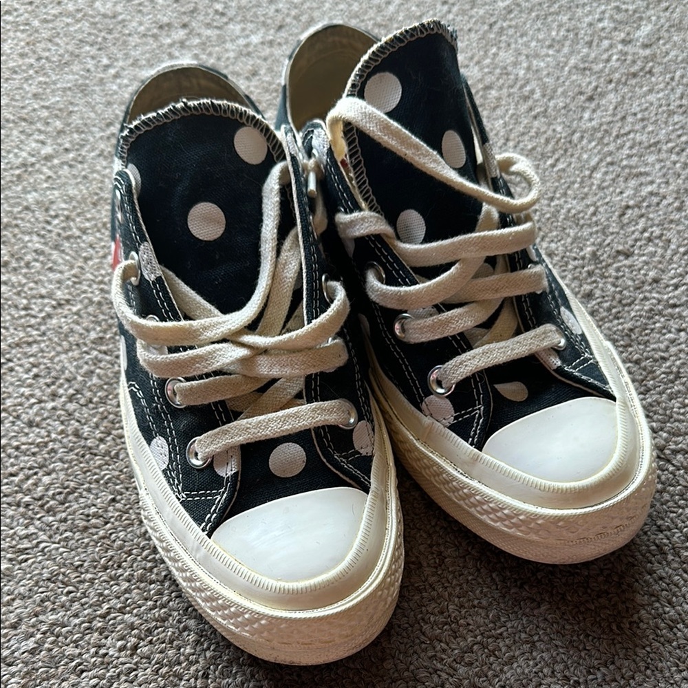 Comme des Garcons Black and White Polka Dot Sneakers - Picture 2 of 4